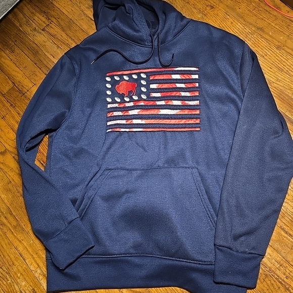 USA Buffalo Football BFLO Hooded Sweatshirt Mens Large Kens Sportswear - Picture 2 of 4